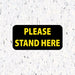 Milweb1 6"x12" / Black / 10 Social Distancing Floor Decals - Please Stand Here - Rectangle Pack