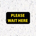 Milweb1 6"x12" / Black / 10 Social Distancing Floor Decals - Please Wait Here - Rectangle Packs
