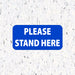 Milweb1 6"x12" / Blue / 10 Social Distancing Floor Decals - Please Stand Here - Rectangle Pack