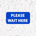 Milweb1 6"x12" / Blue / 10 Social Distancing Floor Decals - Please Wait Here - Rectangle Packs