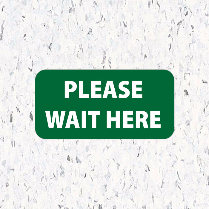 Milweb1 6"x12" / Green / 10 Social Distancing Floor Decals - Please Wait Here - Rectangle Packs