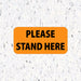 Milweb1 6"x12" / Orange / 10 Social Distancing Floor Decals - Please Stand Here - Rectangle Pack