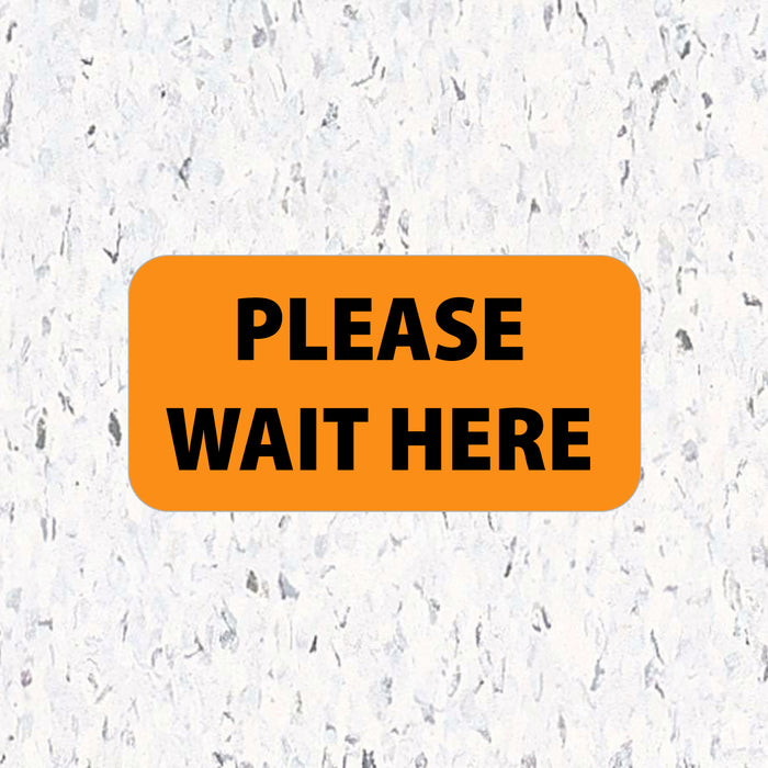 Milweb1 6"x12" / Orange / 10 Social Distancing Floor Decals - Please Wait Here - Rectangle Packs