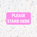Milweb1 6"x12" / Pink / 10 Social Distancing Floor Decals - Please Stand Here - Rectangle Pack