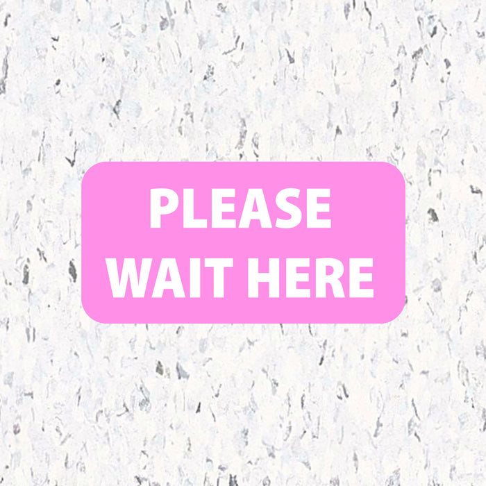 Milweb1 6"x12" / Pink / 10 Social Distancing Floor Decals - Please Wait Here - Rectangle Packs