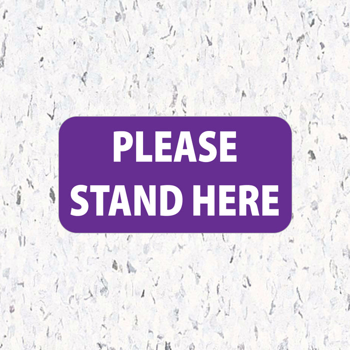 Milweb1 6"x12" / Purple / 10 Social Distancing Floor Decals - Please Stand Here - Rectangle Pack