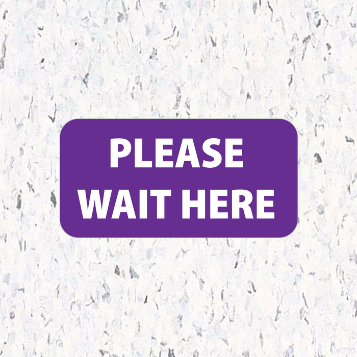 Milweb1 6"x12" / Purple / 10 Social Distancing Floor Decals - Please Wait Here - Rectangle Packs