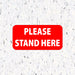 Milweb1 6"x12" / Red / 10 Social Distancing Floor Decals - Please Stand Here - Rectangle Pack