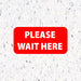 Milweb1 6"x12" / Red / 10 Social Distancing Floor Decals - Please Wait Here - Rectangle Packs
