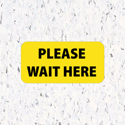 Milweb1 6"x12" / Yellow / 10 Social Distancing Floor Decals - Please Wait Here - Rectangle Packs