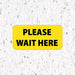 Milweb1 6"x12" / Yellow / 10 Social Distancing Floor Decals - Please Wait Here - Rectangle Packs