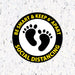 Milweb1 6"x6" / Black / Indoor Be Smart & Stand 6' Apart Feet- Social Distancing Floor Decal