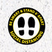 Milweb1 6"x6" / Black / Indoor Be Smart & Stand 6' Apart - Social Distancing Floor Decal