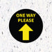 Milweb1 6"x6" / Black / Indoor One Way Please Arrow - Floor Decal