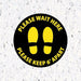 Milweb1 6"x6" / Black / Indoor Please Wait Here Stand 6' Apart