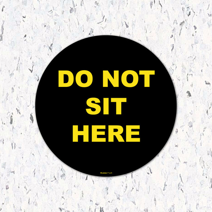 Milweb1 6"x6" / Black / Table Do Not Sit Here Floor/Table Decals