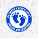 Milweb1 6"x6" / Blue / Indoor Be Smart & Stand 6' Apart Feet- Social Distancing Floor Decal