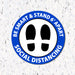 Milweb1 6"x6" / Blue / Indoor Be Smart & Stand 6' Apart - Social Distancing Floor Decal