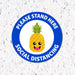 Milweb1 6"x6" / Blue / Indoor Kids Please Stand Here Fruit - Social Distancing Floor Decal