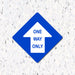 Milweb1 6"x6" / Blue / Indoor One Way Only Arrow - Diamond Shaped