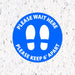 Milweb1 6"x6" / Blue / Indoor Please Wait Here Stand 6' Apart
