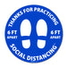 Milweb1 6"x6" / Blue Social Distancing Floor Decals - Thanks For Practicing