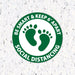 Milweb1 6"x6" / Green / Indoor Be Smart & Stand 6' Apart Feet- Social Distancing Floor Decal
