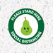 Milweb1 6"x6" / Green / Indoor Kids Please Stand Here Fruit - Social Distancing Floor Decal