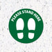 Milweb1 6"x6" / Green / Indoor Please Stand Here with Feet - Floor Decal