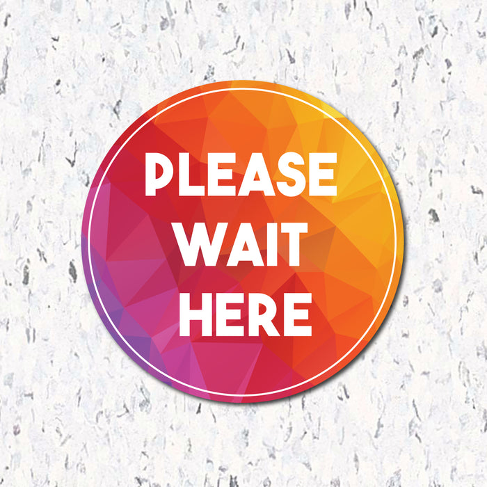 Milweb1 6"x6" / Indoor / Please Stand Here Colorful Circle - Floor Decal