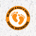 Milweb1 6"x6" / Orange / Indoor Be Smart & Stand 6' Apart Feet- Social Distancing Floor Decal