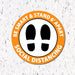 Milweb1 6"x6" / Orange / Indoor Be Smart & Stand 6' Apart - Social Distancing Floor Decal