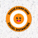 Milweb1 6"x6" / Orange / Indoor Kids Please Stand Here Fruit - Social Distancing Floor Decal