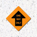 Milweb1 6"x6" / Orange / Indoor One Way Only Arrow - Diamond Shaped