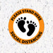 Milweb1 6"x6" / Orange / Indoor Please Stand Here Feet - Social Distancing Floor Decal