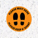Milweb1 6"x6" / Orange / Indoor Please Wait Here Stand 6' Apart