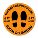 Milweb1 6"x6" / Orange Social Distancing Floor Decals - Thanks For Practicing