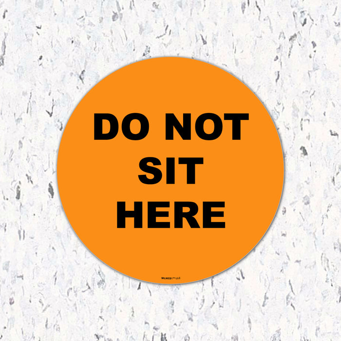 Milweb1 6"x6" / Orange / Table Do Not Sit Here Floor/Table Decals