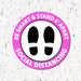 Milweb1 6"x6" / Pink / Indoor Be Smart & Stand 6' Apart - Social Distancing Floor Decal