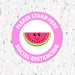 Milweb1 6"x6" / Pink / Indoor Kids Please Stand Here Fruit - Social Distancing Floor Decal