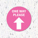 Milweb1 6"x6" / Pink / Indoor One Way Please Arrow - Floor Decal