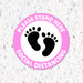 Milweb1 6"x6" / Pink / Indoor Please Stand Here Feet - Social Distancing Floor Decal
