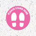 Milweb1 6"x6" / Pink / Indoor Please Stand Here with Feet - Floor Decal