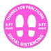 Milweb1 6"x6" / Pink Social Distancing Floor Decals - Thanks For Practicing
