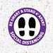 Milweb1 6"x6" / Purple / Indoor Be Smart & Stand 6' Apart - Social Distancing Floor Decal