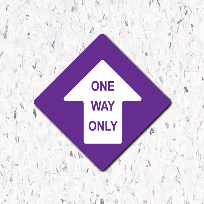Milweb1 6"x6" / Purple / Indoor One Way Only Arrow - Diamond Shaped