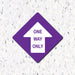 Milweb1 6"x6" / Purple / Indoor One Way Only Arrow - Diamond Shaped