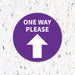 Milweb1 6"x6" / Purple / Indoor One Way Please Arrow - Floor Decal