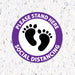 Milweb1 6"x6" / Purple / Indoor Please Stand Here Feet - Social Distancing Floor Decal
