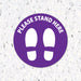 Milweb1 6"x6" / Purple / Indoor Please Stand Here with Feet - Floor Decal